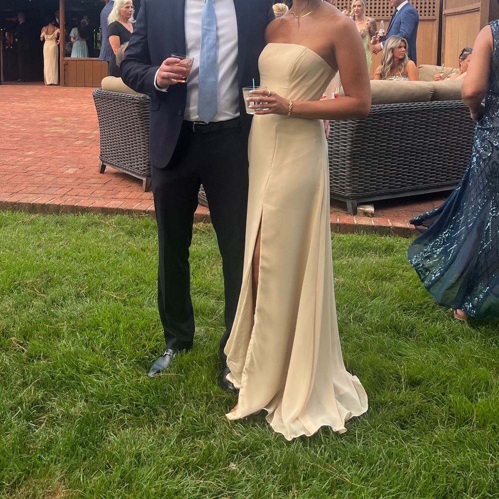 Azazie Strapless Dress in Champagne